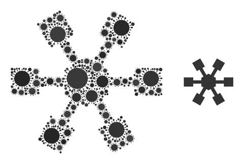 Node Links Icon - Coronavirus Collage Illustrazione stock