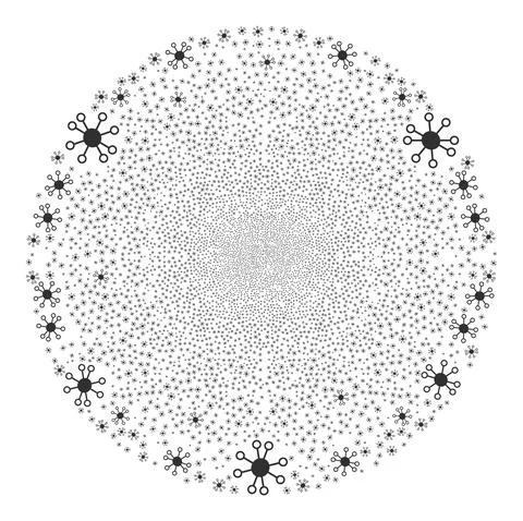 Node Links Icon Mosaic Burst Spheric Cluster Stock Illustration