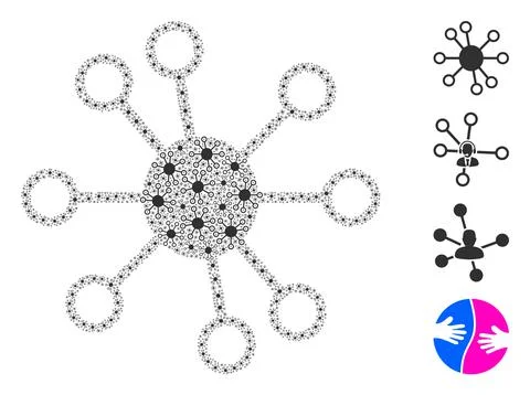 Node Links Icon Recursive Mosaic Stock Illustration