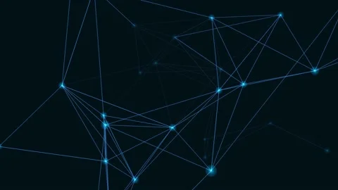 Node network digital background with shades of blue Stock Footage 142325682