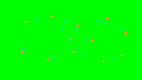 Node Network Pulse With Travelling Signals on Green Screen Stock-Footage 340829594