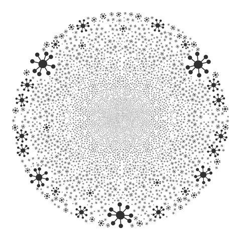 Node Relations Icon Collage Explosion Spheric Cluster Stock Illustration