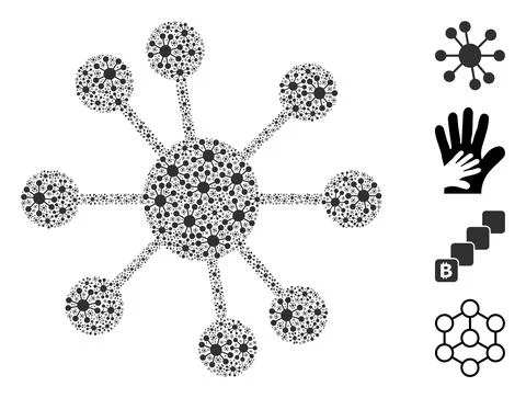 Node Relations Icon Fractal Composition Stock Illustration