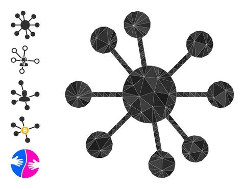 Node Relations Triangle Icon and Other Icons Stock Illustration