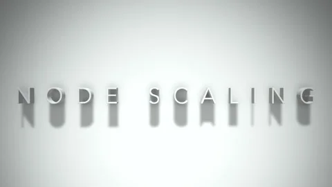 Node scaling 3D title animation white text on a white background Video stock 299373292