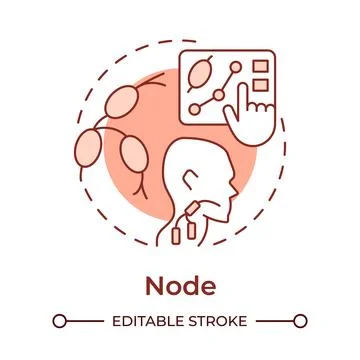 Node soft red concept icon Stock Illustration