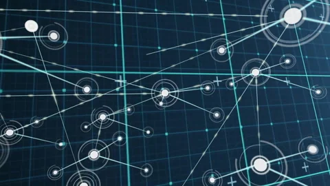 Node spawning new nodes then connecting into clusters while camera shifting to 스톡 동영상 311883311