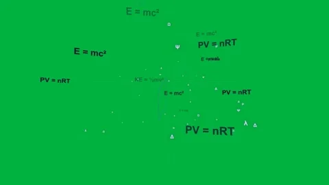 Node spawning starting cluster expanding and drifting, labeling with formulas on Stock Footage 329531805
