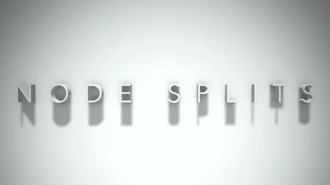 Node Splits 3D title animation with shadows on a white background Stock Footage 296708956