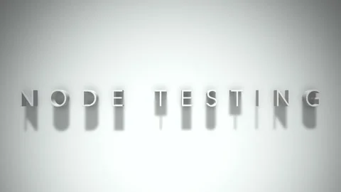 Node testing 3D title animation white text on a white background Stock Footage 299373274