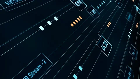 Node tree, control panel, board, digital display. Stock Footage 287995851