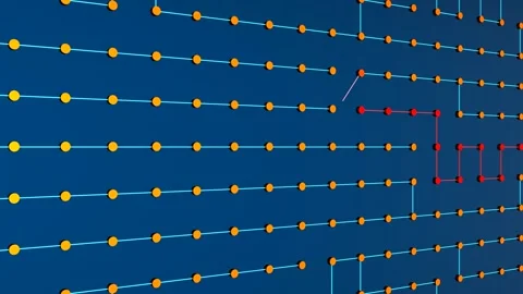 Node tree, industrial process, connected, flow chart, progress, abstract. Stock-Footage 313486995