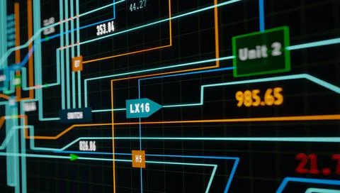  Node Tree, switch board in industry. Node tree. Industry switch board wit... 写真素材
