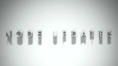 Node updates 3D title animation white text on a white background Video stock 299373256
