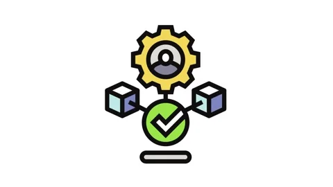 Node validator decentralized application color icon animation Stock Footage 326108184