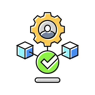 Node validator decentralized application color icon vector illustration Illustrazione stock