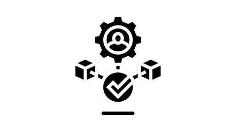 Node validator decentralized application glyph icon animation Stock Footage 326145496