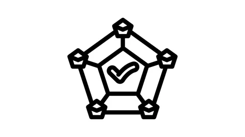 Node validator decentralized application line icon animation Stock Footage 326751550