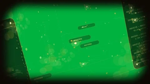 Nodes clustering-merging on data pulse, flagging WONDER VISION PATTERN, showing Stock Footage 329548268