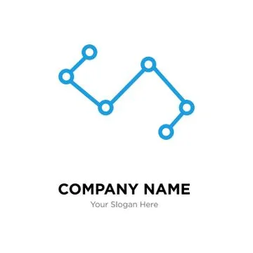 Nodes connections interface company logo design template Stock Illustration