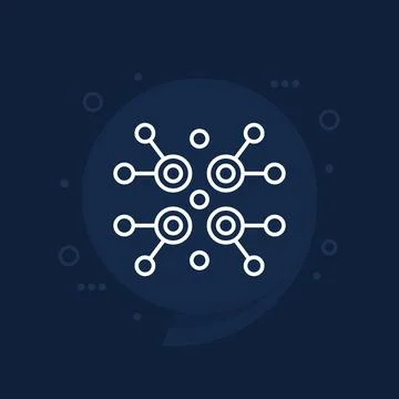 Nodes, data structure line icon for web Stock Illustration