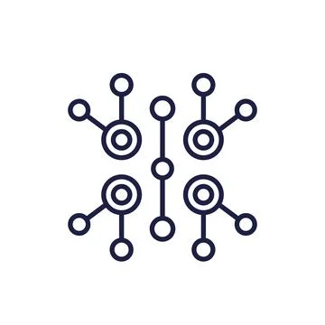 Nodes, data structure line icon 스톡 일러스트