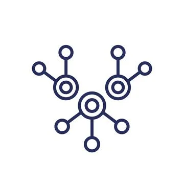 Nodes line icon, data structure vector Stock Illustration