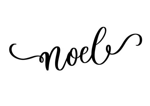 Noel Calligraphy Script with Flourishes.Elegant Cursive Typography for Christ Illustrazione stock