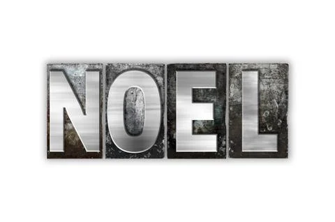Noel Concept Isolated Metal Letterpress Type Stock Illustration