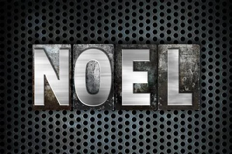 Noel Concept Metal Letterpress Type Stock Illustration