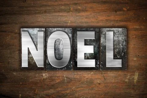 Noel Concept Metal Letterpress Type Stock Illustration