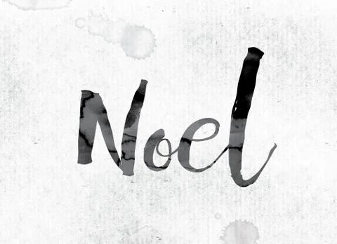 Noel Concept Painted in Ink Stock Illustration
