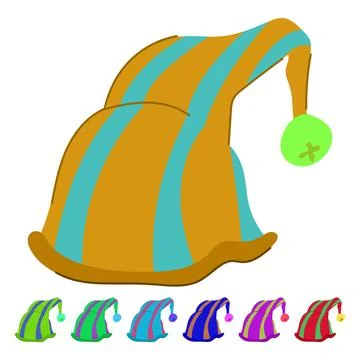Noel elf santa hat vector cartoon graphic Stock Illustration