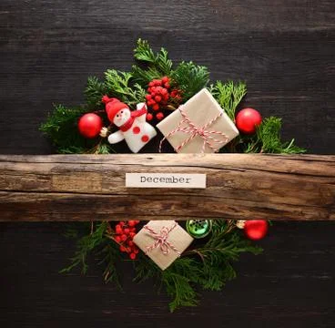 Noel or Christmas rustic concept Stock Photos
