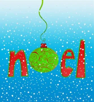Noel in snowflakes Stock Illustration