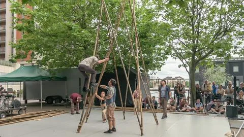 NoFit State Circus Bamboo Stock Photos