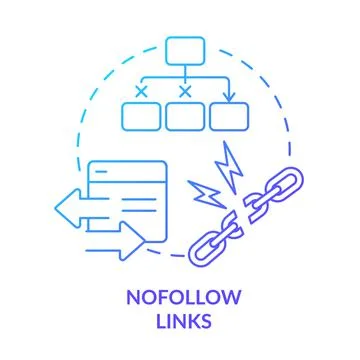 Nofollow links blue gradient concept icon 스톡 일러스트