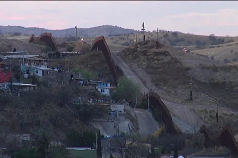 Nogales, Mexico - USA Border Stock Footage 25190895
