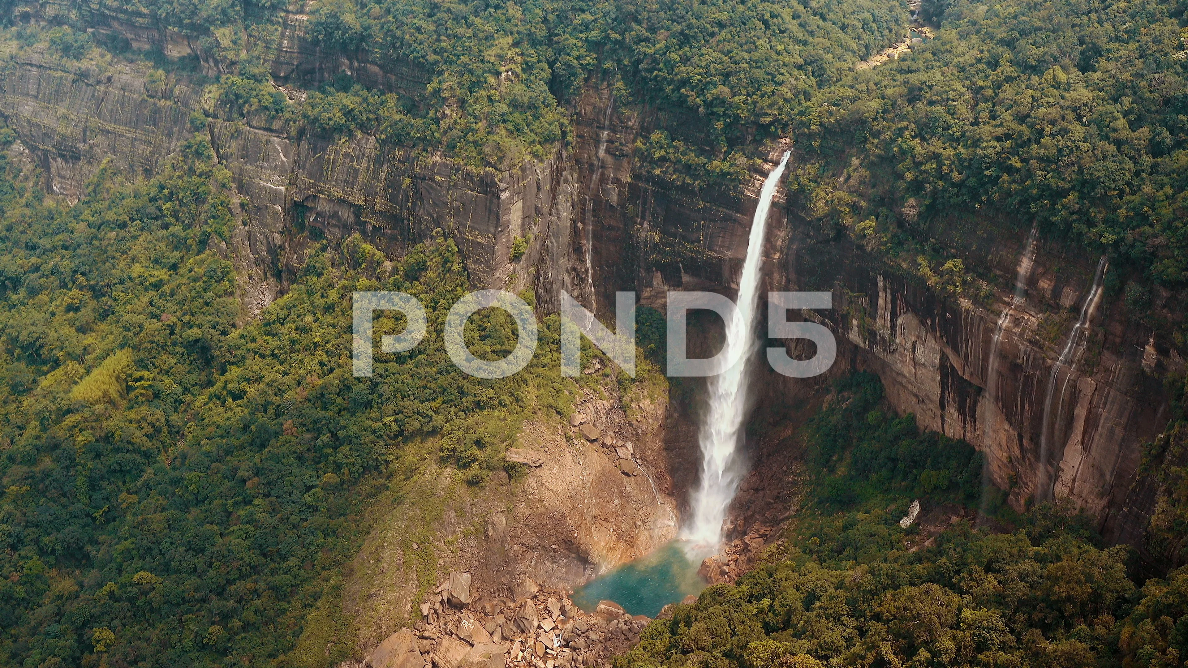 Nohkalikai waterfall near Cherrapunji, M... | Stock Video | Pond5