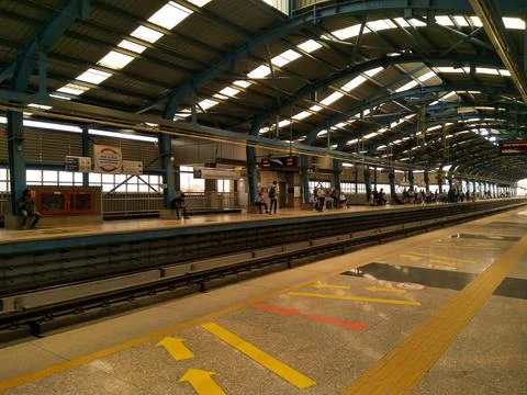 Noida , Utter pardesh , India - May 3 2022 , A picture of metro station with  Stock Photos