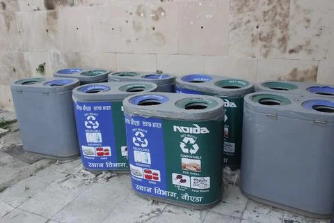 Noida , Utter pardesh , india - october 13 2021 , dustbins , A picture of dus Stock Photos