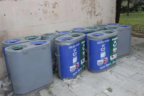 Noida , Utter pardesh , india - october 13 2021 , dustbins , A picture of dus Stock Photos