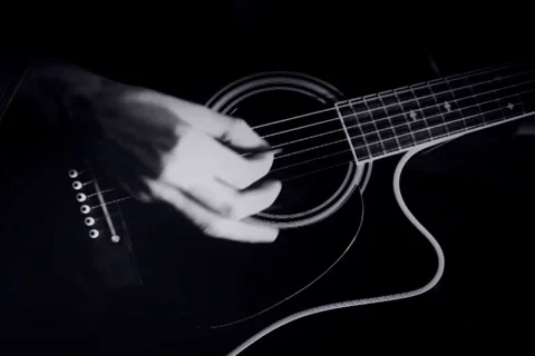 Noir guitar NTSC Stock Footage 1042350