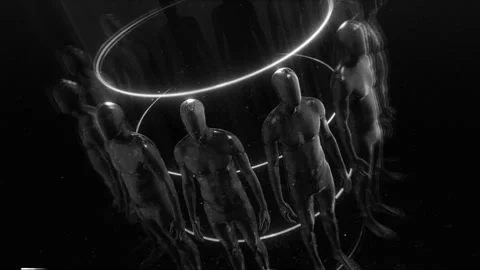 Noir Humanoid Circle Stock Footage 263737883