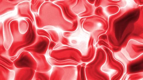 Noise Abstract Red and White Flowing Liquid Animation with Bright Highlights Stock Footage 308629886