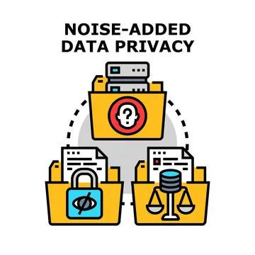 Noise added data privacy protecting sensitive information Illustrazione stock