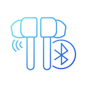Noise cancelling wireless earphones gradient linear vector icon 스톡 일러스트