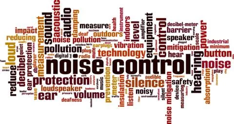 Noise control word cloud Stock Illustration
