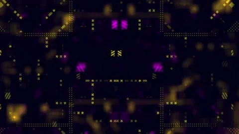Noise Digital cyberspace tech background animation, animated futuristic tunnel Stock Footage 296320404