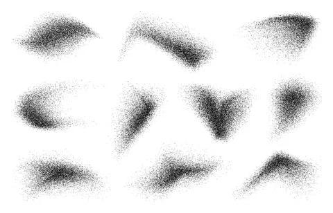 Noise dot grain brush. Vector set of black dust 스톡 일러스트